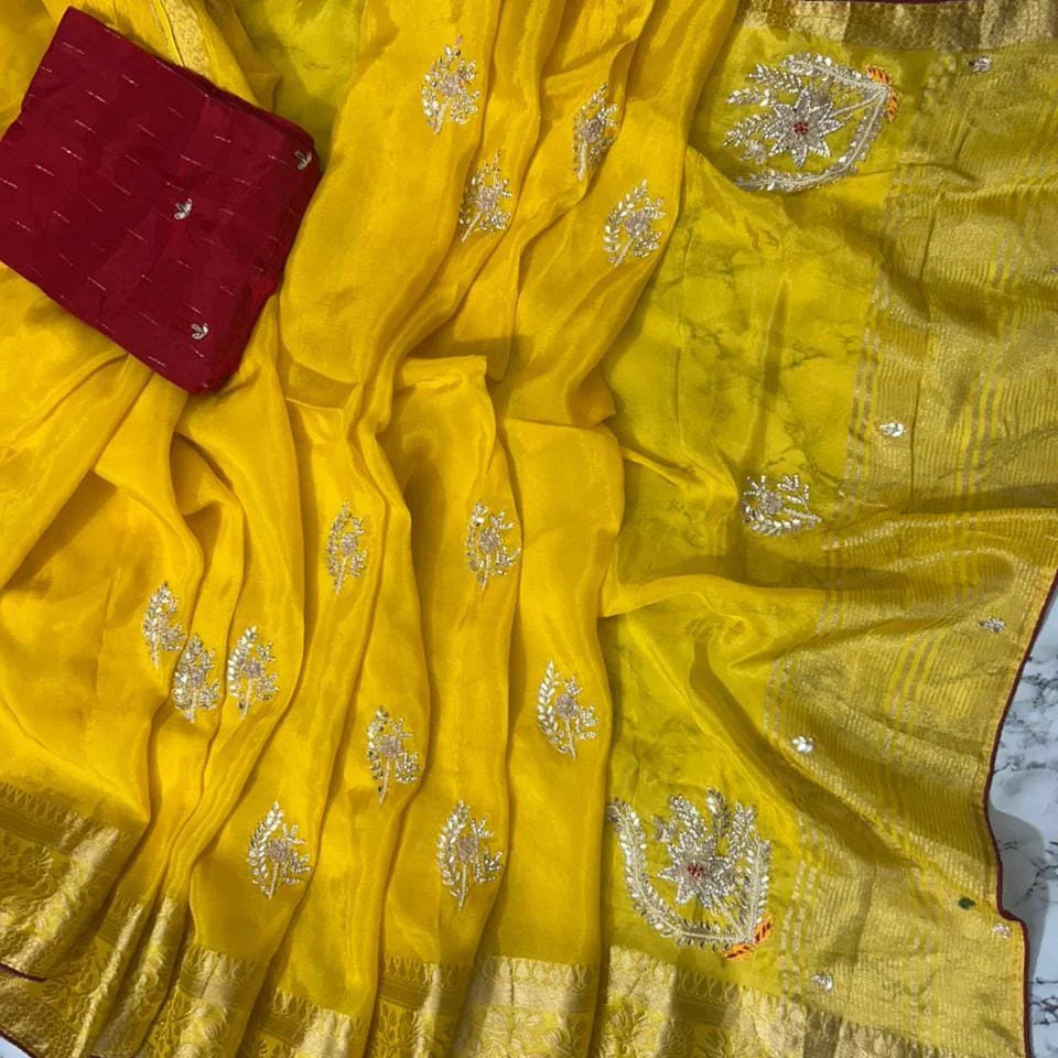 New Dola Silk Saree with Banarasi Upada Zari Weaving by pcd