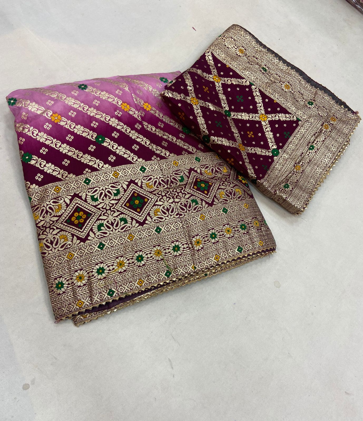 Bandhani Lehenga with Heavy Zari Embroidery