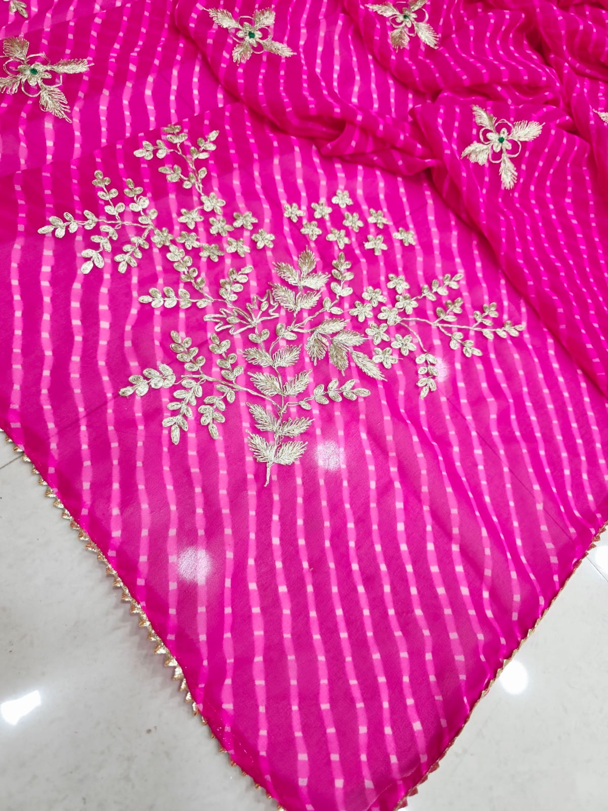 New Leheriya Style Georgette Saree with pitta Work Saree by PCD