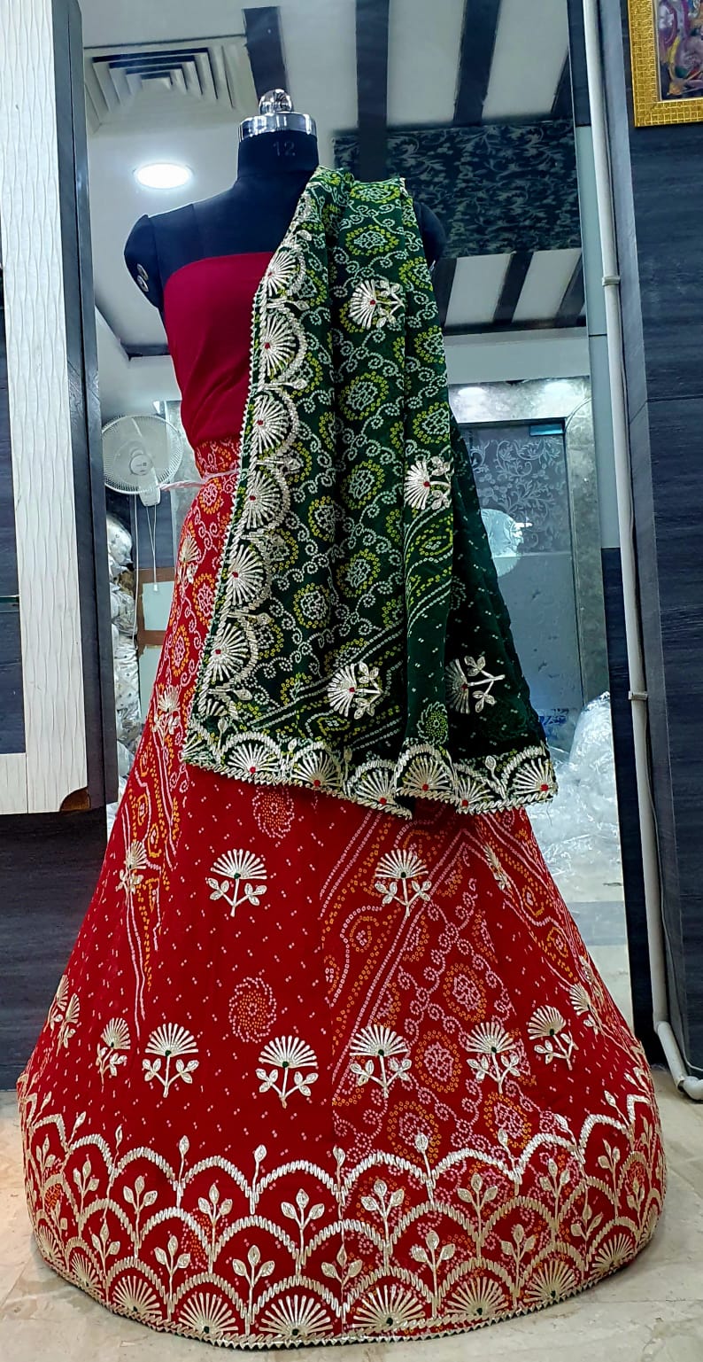 Royal Festive Wear Georgette Bandhani Lehenga by pcd