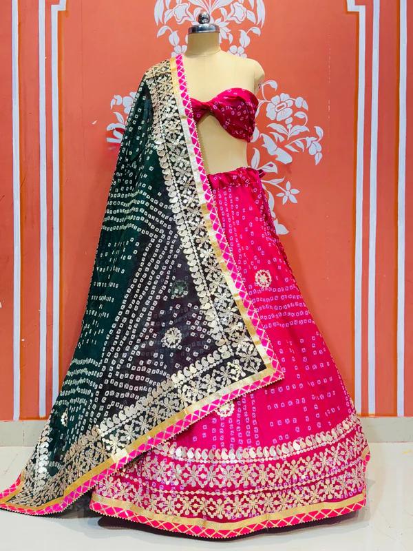 New Kota Doria bhundaj Print Gotapatti Work Lehenga Set by pcd