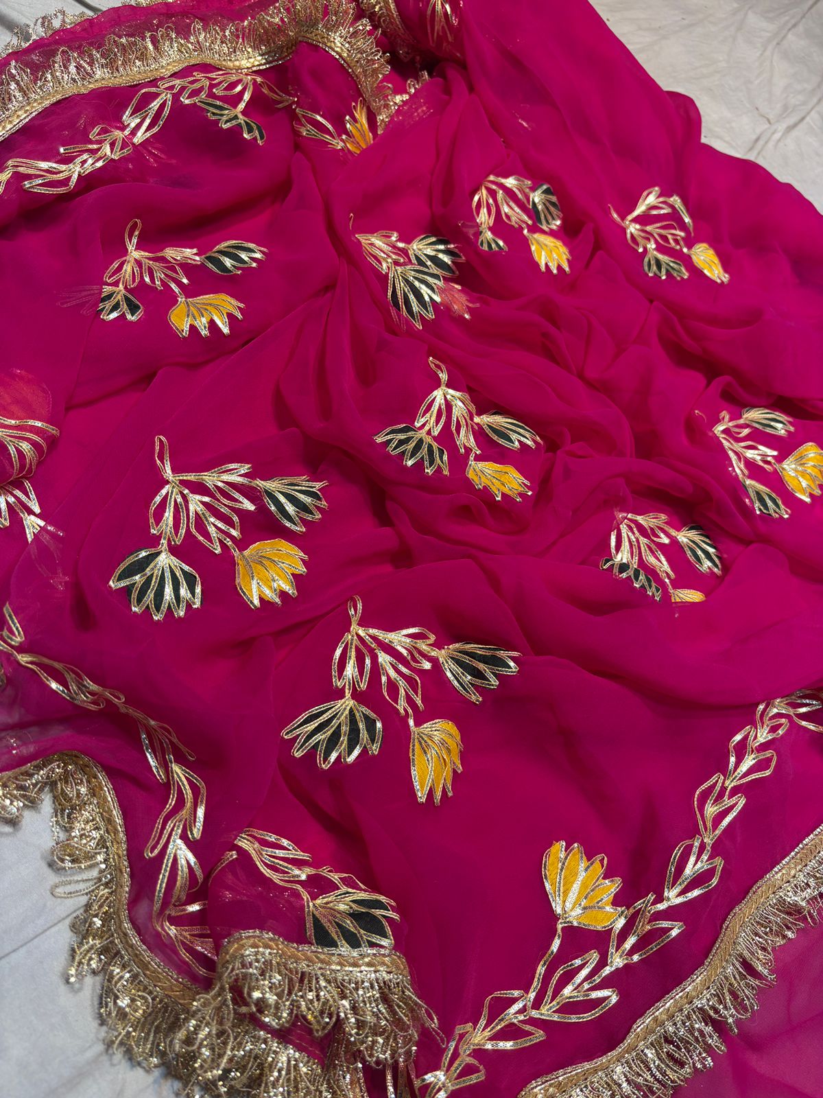 PCD New Premium Georgette Festive Saree with Traditional Gota Patti Work