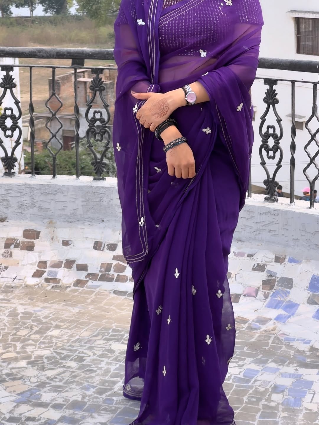 Latest Chiffon Bollywood Style Gotapatti Work Saree by pcd