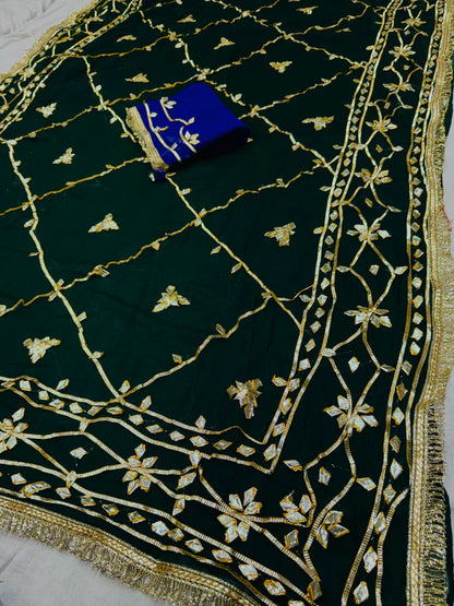 Gota Jal semi chiffon Saree