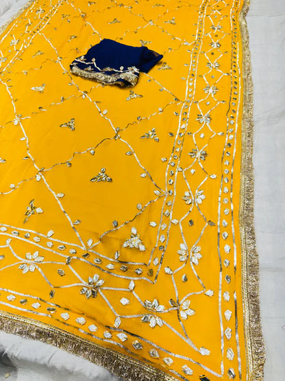 Gota Jal semi chiffon Saree
