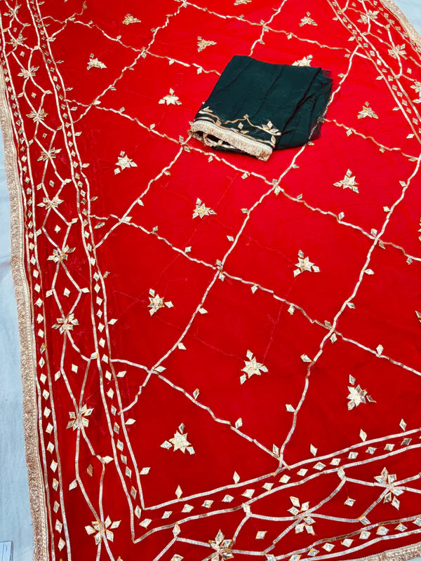 Gota Jal semi chiffon Saree