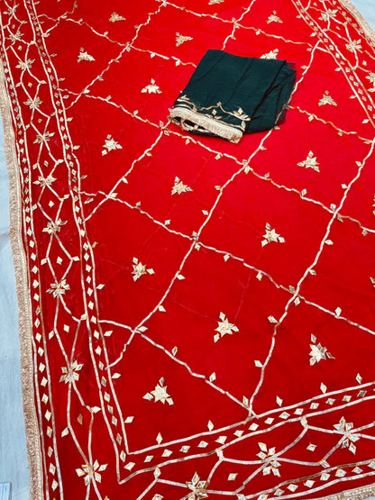 Gota Jal semi chiffon Saree