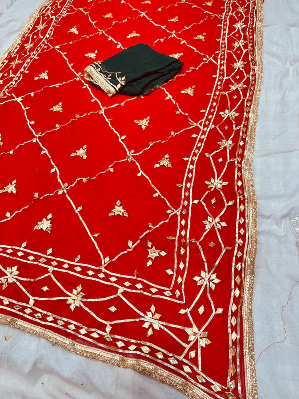 Gota Jal semi chiffon Saree