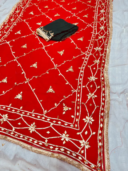 Gota Jal semi chiffon Saree