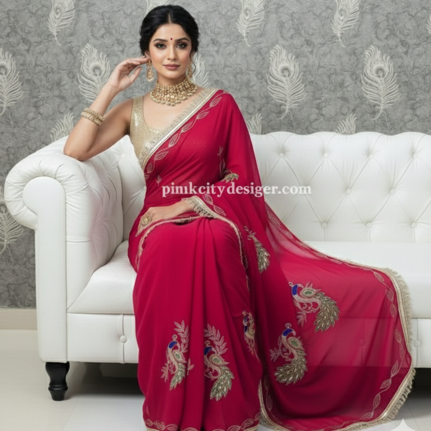 Beautiful Mor butta saree