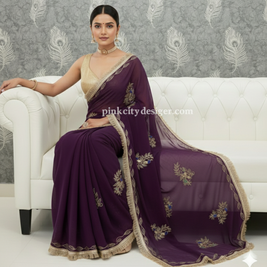 Beautiful Mor butta saree