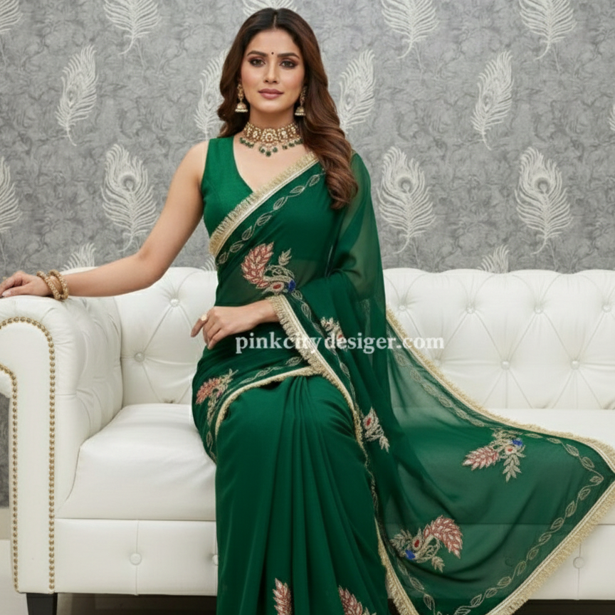 Beautiful Mor butta saree