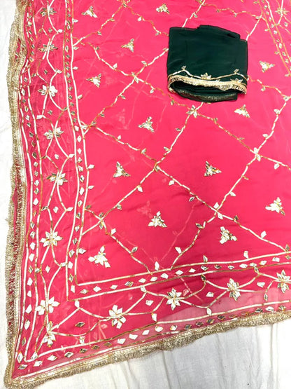 Gota Jal semi chiffon Saree