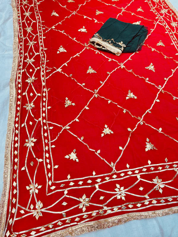 Gota Jal semi chiffon Saree