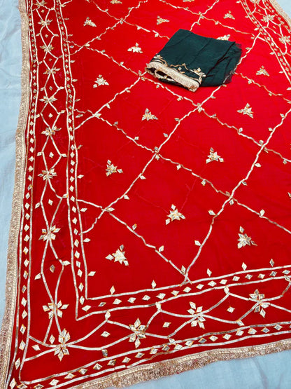 Gota Jal semi chiffon Saree