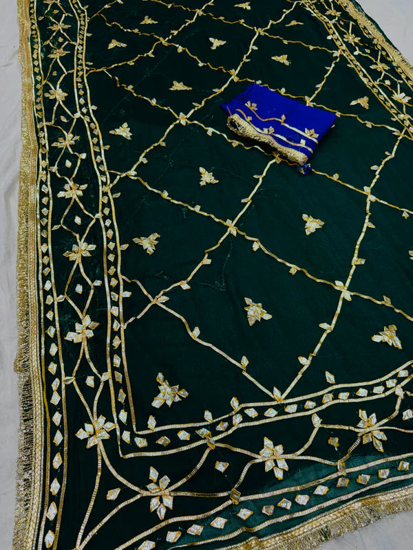 Gota Jal semi chiffon Saree