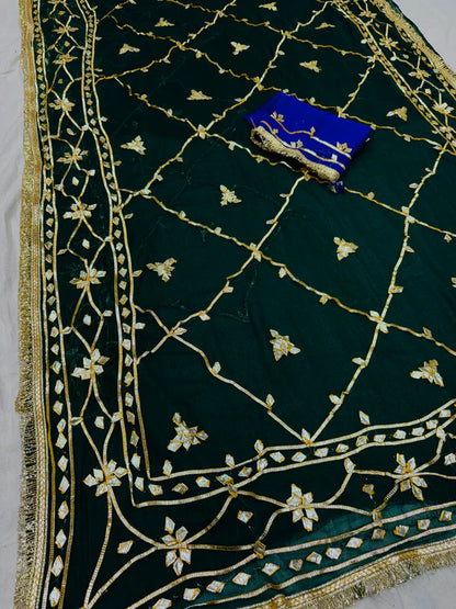 Gota Jal semi chiffon Saree