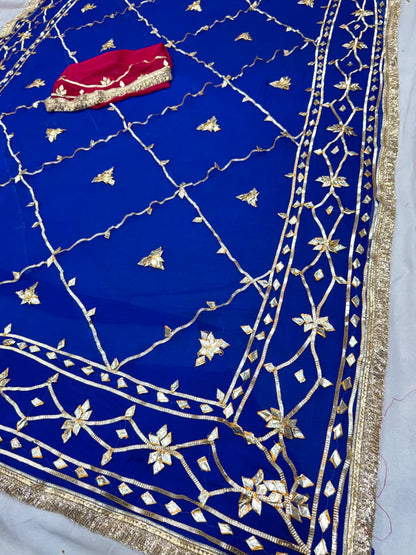 Gota Jal semi chiffon Saree