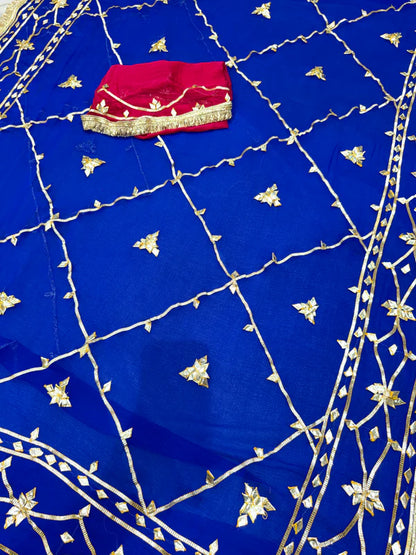 Gota Jal semi chiffon Saree