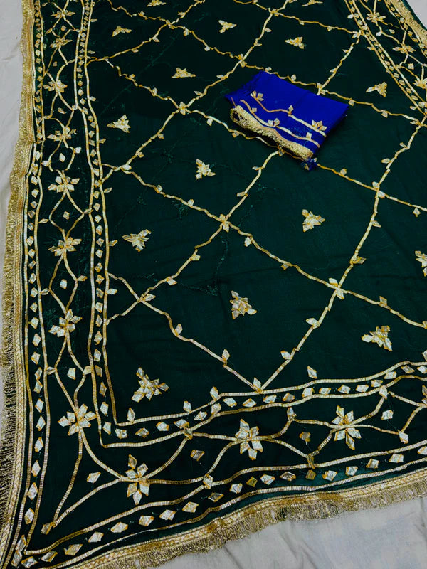 Gota Jal semi chiffon Saree