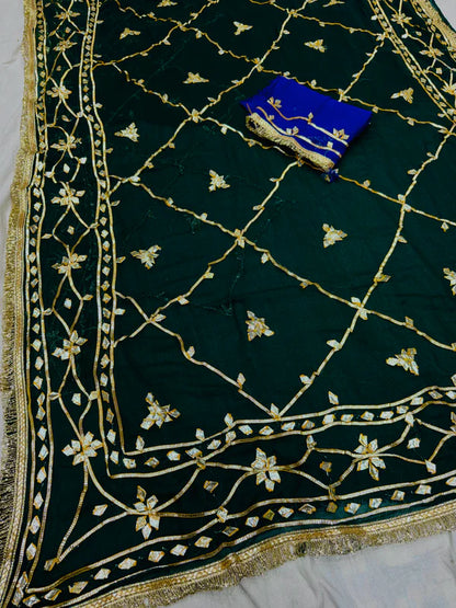 Gota Jal semi chiffon Saree