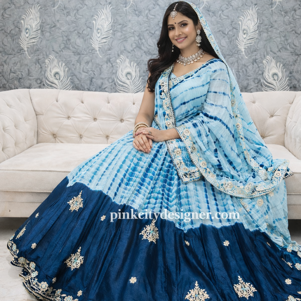 Rangrez Tie-Dye Silk Lehenga Set