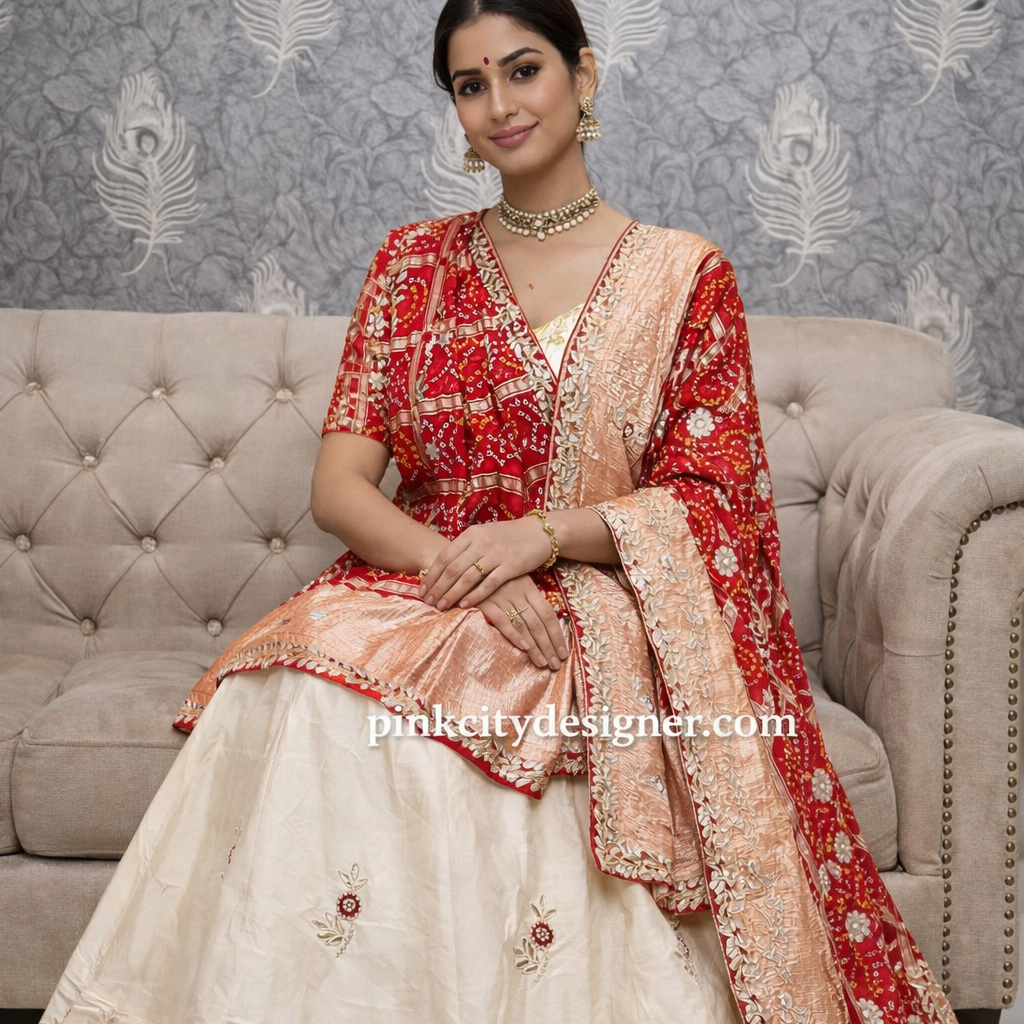 Traditional Rajasthani Bandhani Lehenga