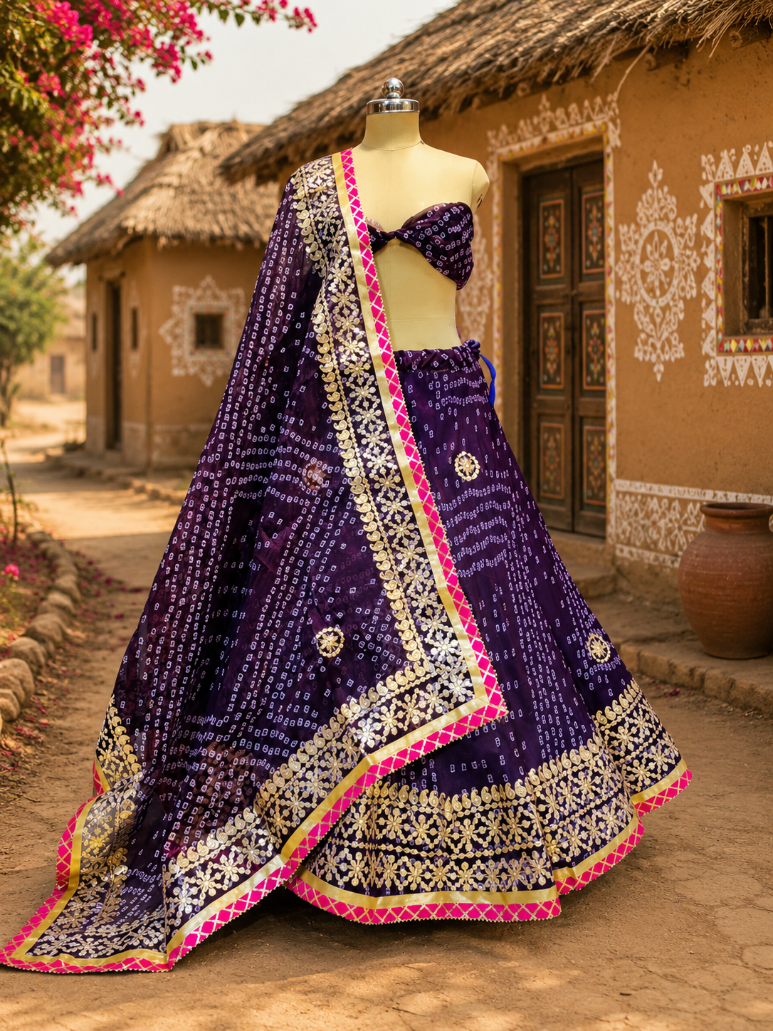 New Kota Doria Chunri Print Gotapatti Work Lehenga Set JADU BY PCD