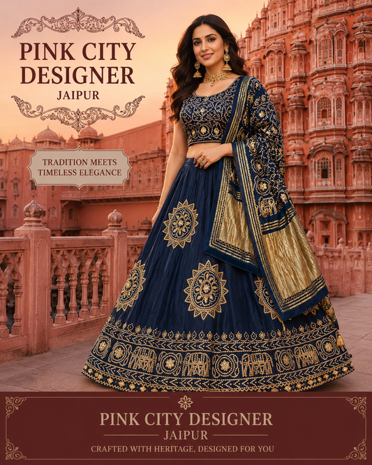 New Elegant Ethnic Gaji Silk Bandhani Lehenga Collection BY PCD