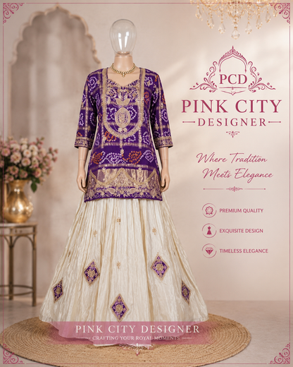 Royal Look Gaji Silk Indo Western for Festive Wear with Gota Patti Work