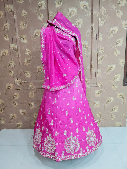 Jaipuri Bandhej Lehenga