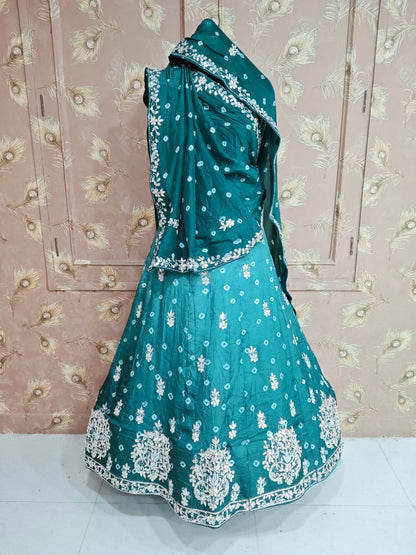 Jaipuri Bandhej Lehenga