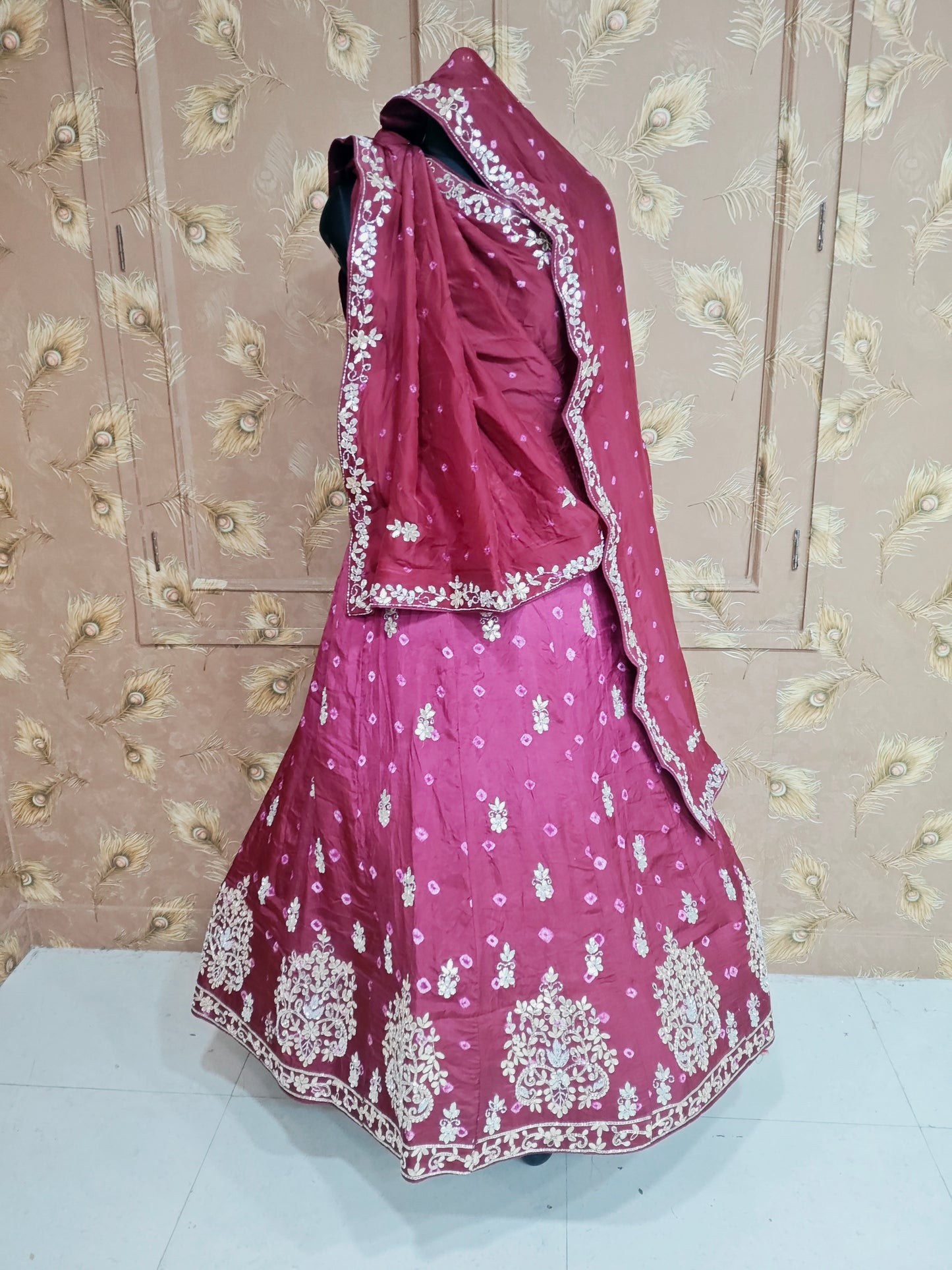 Jaipuri Bandhej Lehenga