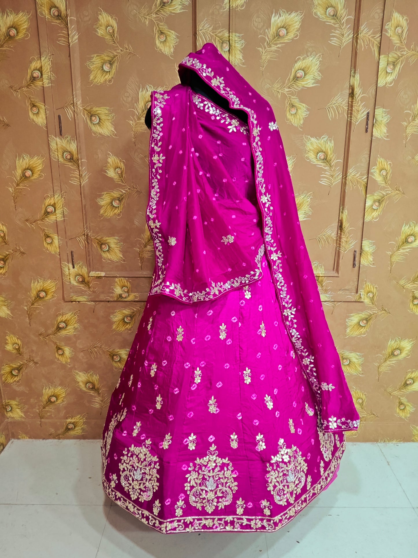 Jaipuri Bandhej Lehenga