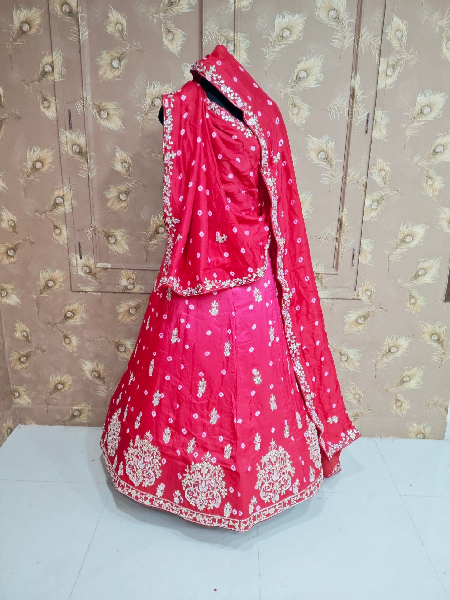Jaipuri Bandhej Lehenga