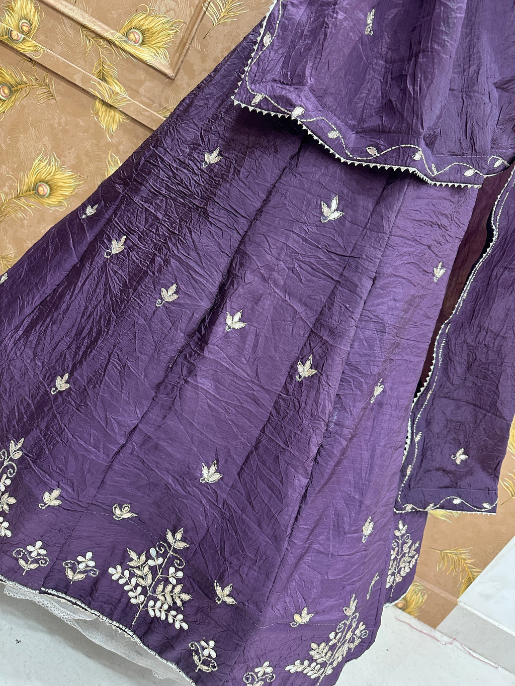 Pinkcitydesginer Gold crush lehenga Purple