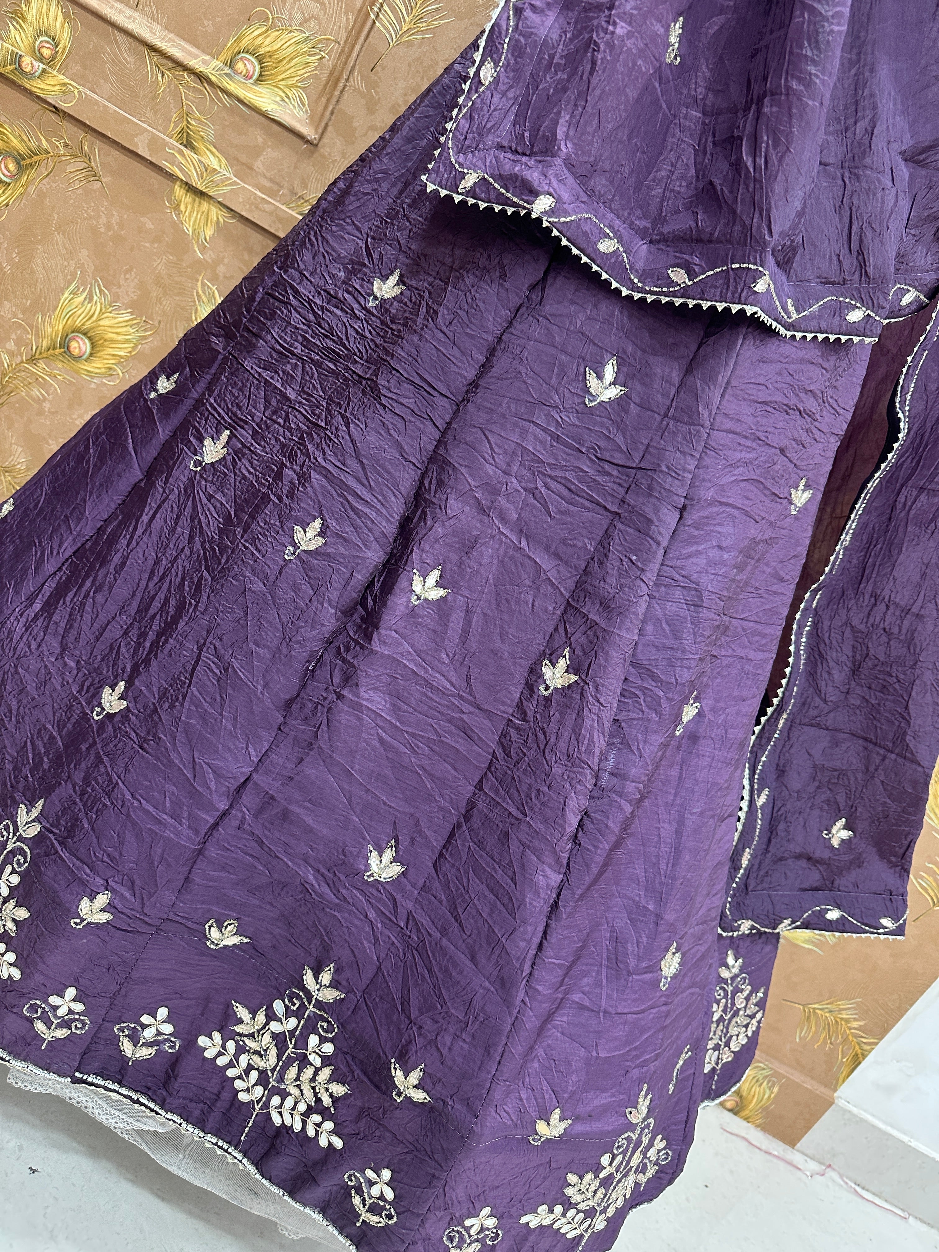 Pinkcitydesginer Gold crush lehenga Purple