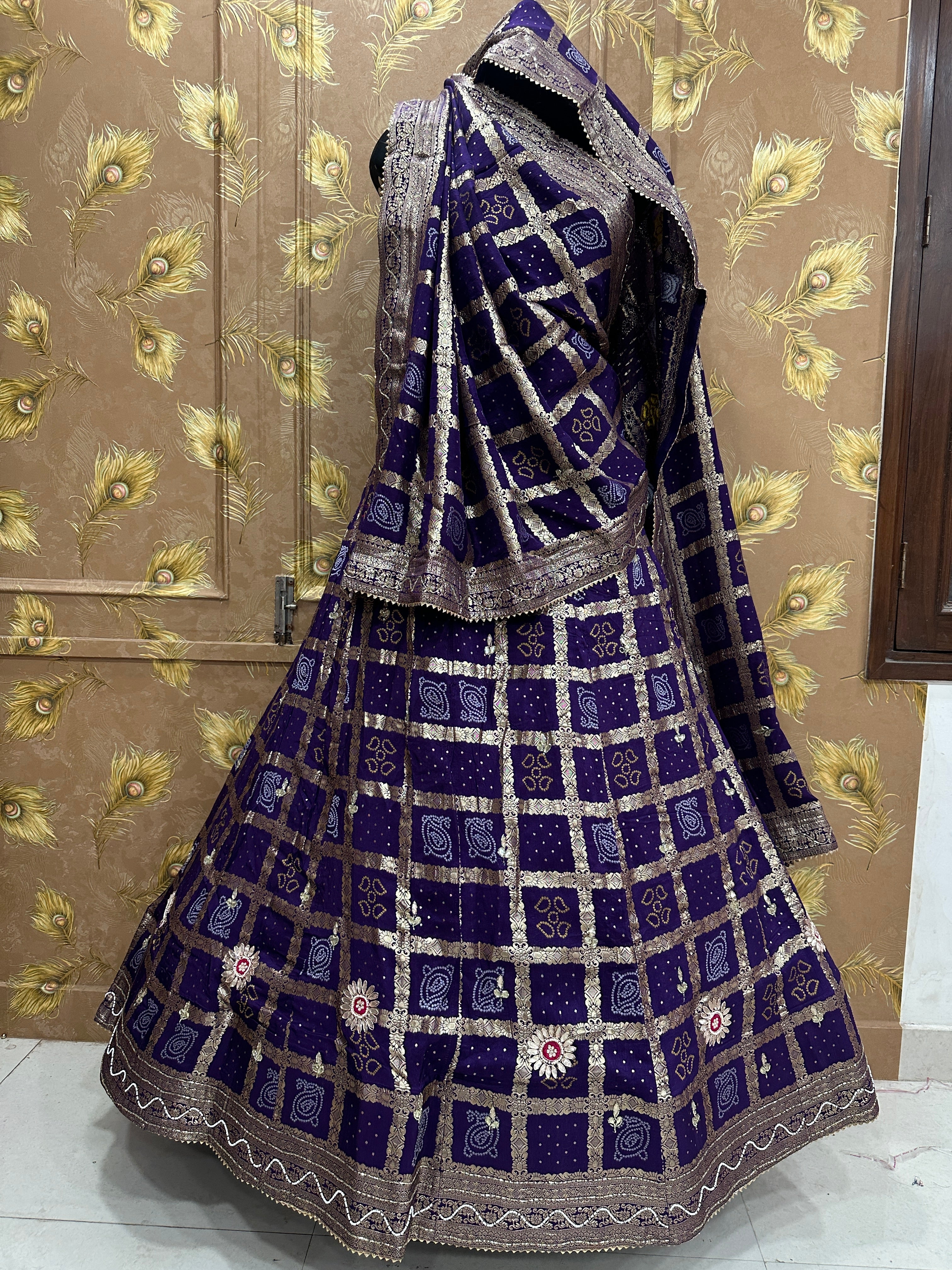 pinkcitydesigner ghatchola lehenga Royal Blue