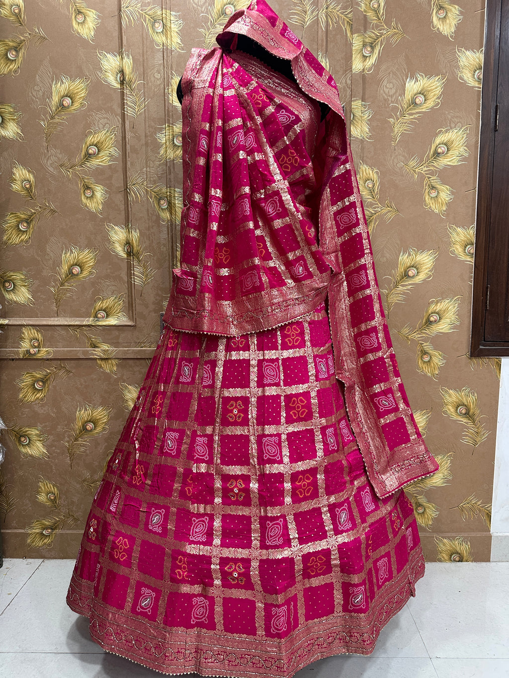 pinkcitydesigner ghatchola lehenga  Rani Pink