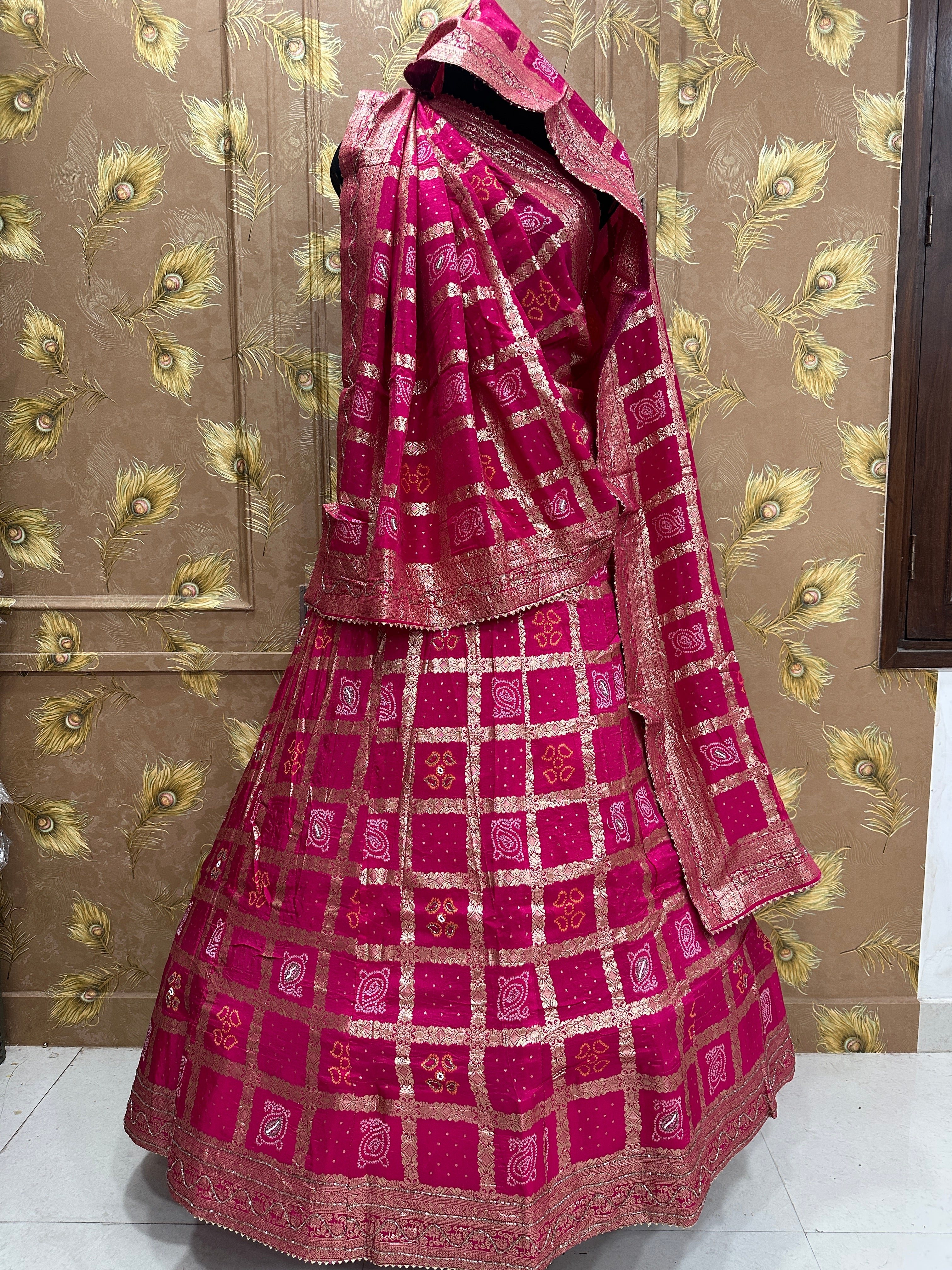 pinkcitydesigner ghatchola lehenga  Rani Pink