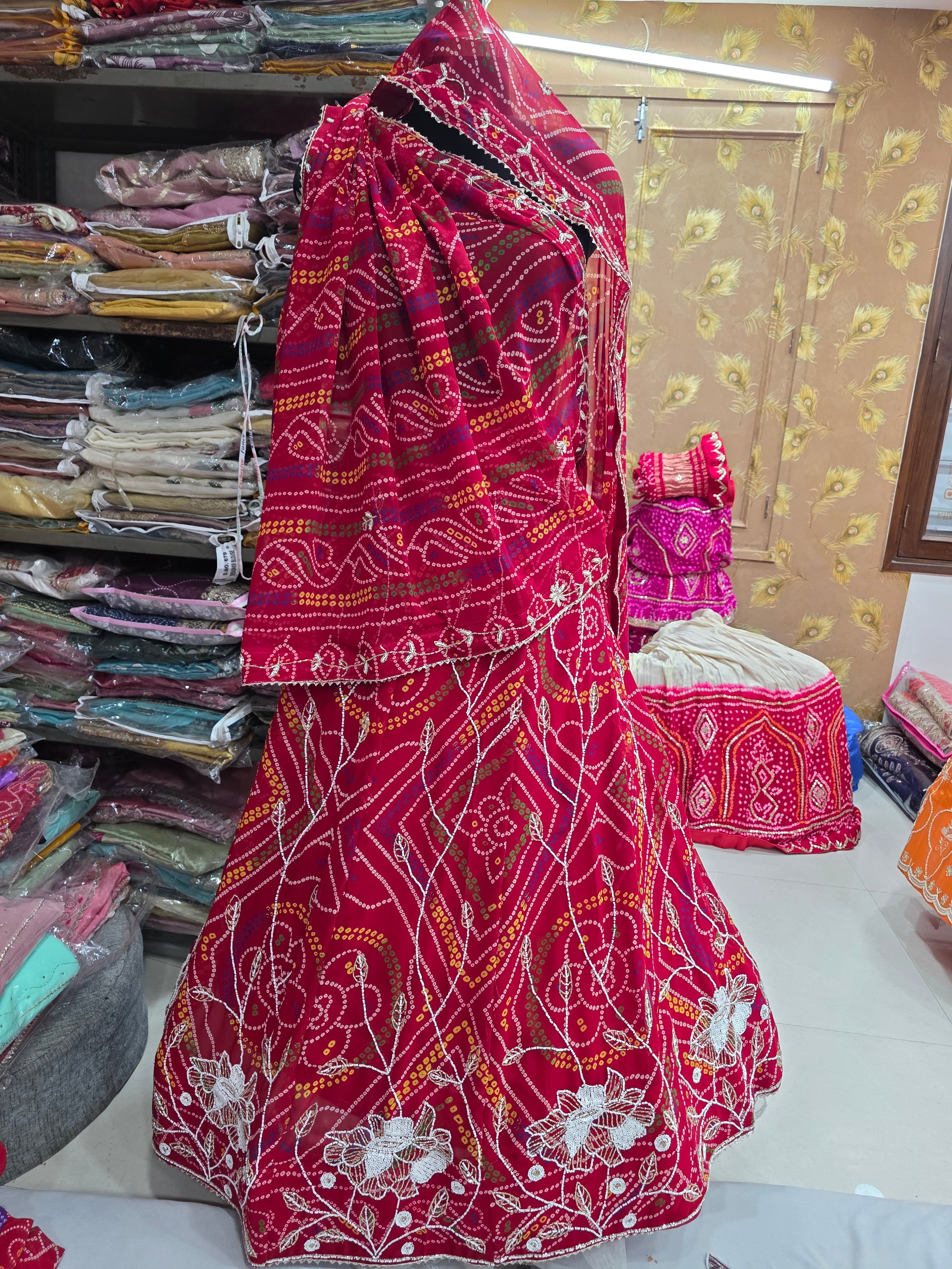 pinkcityDesigner Chunri moti  Lehenga