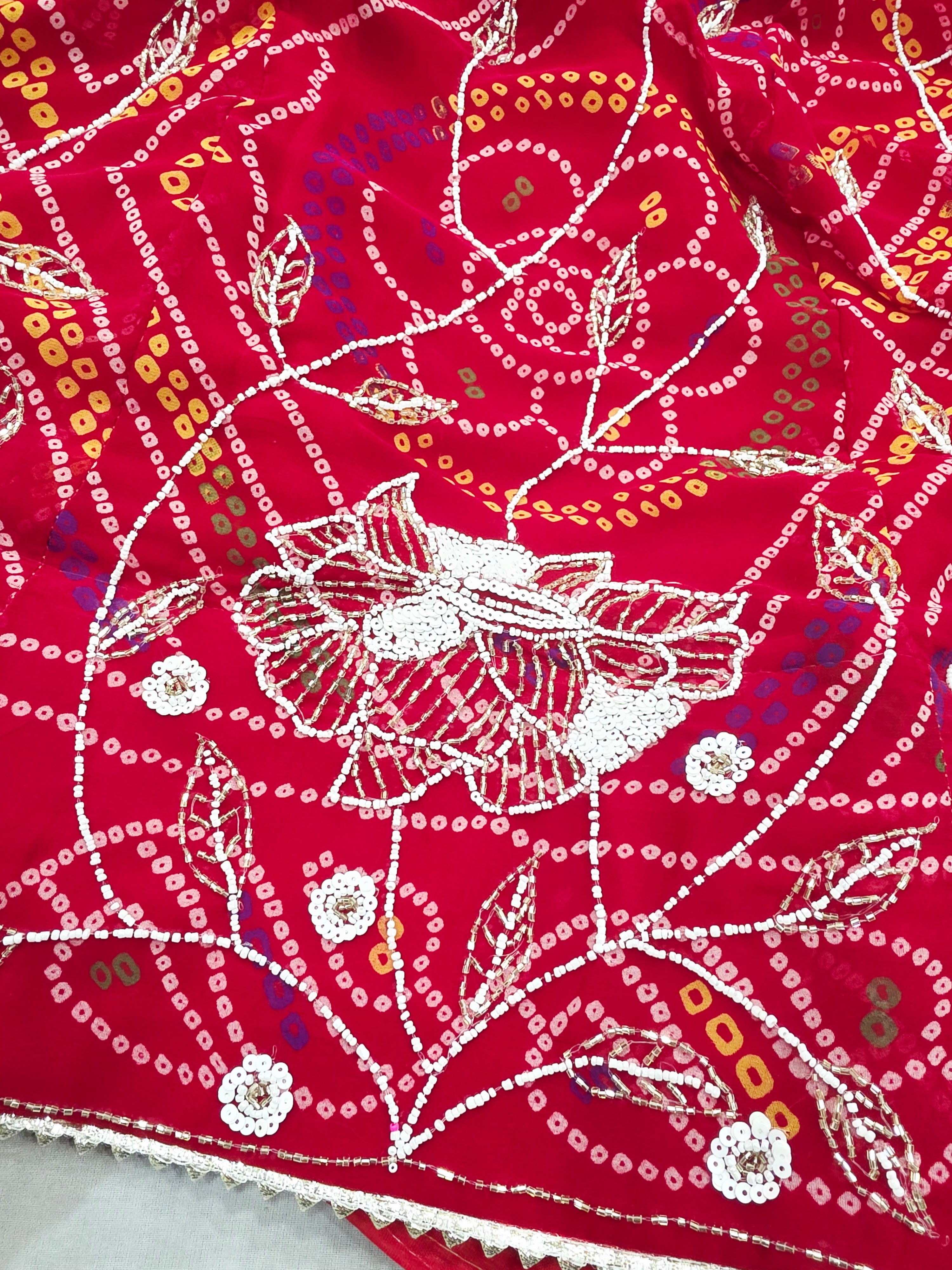 pinkcityDesigner Chunri moti  Lehenga