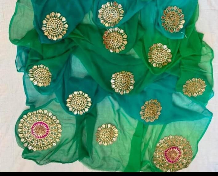 Party Wear Saree with Hand Embroidery