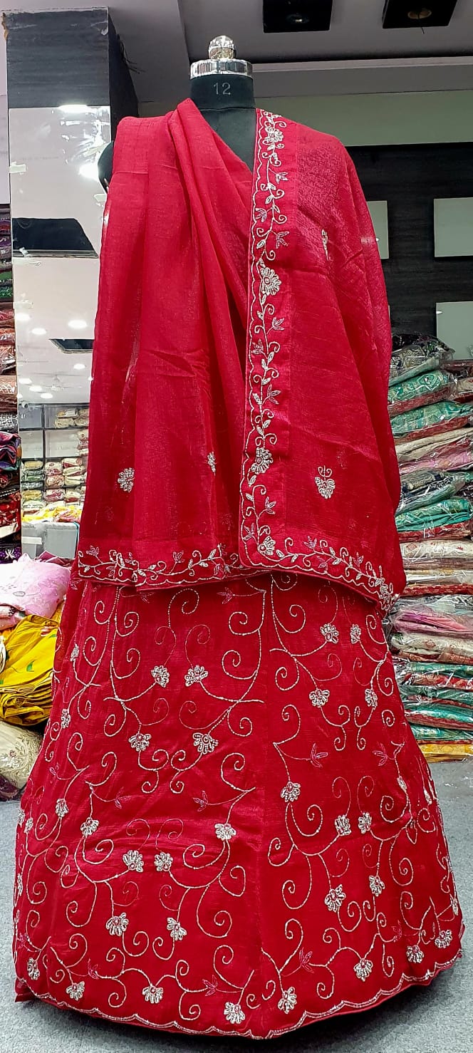 Royal Festive Embroidered Lehenga with Dupatta