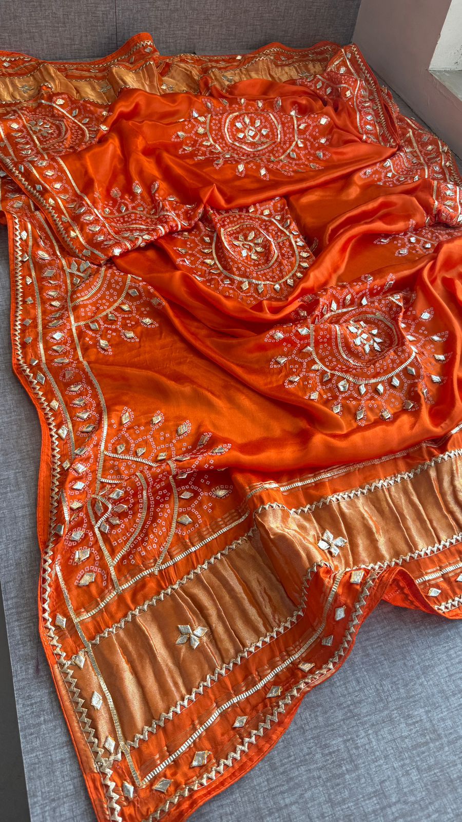 Silk Dupatta with Gota Patti Embroidery