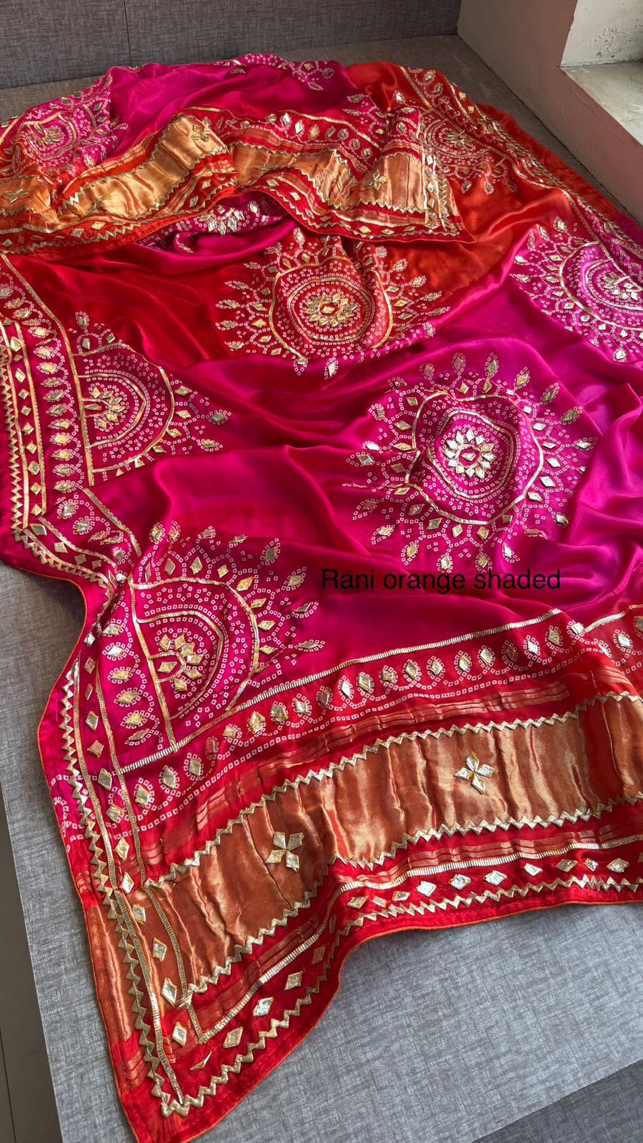 Silk Dupatta with Gota Patti Embroidery