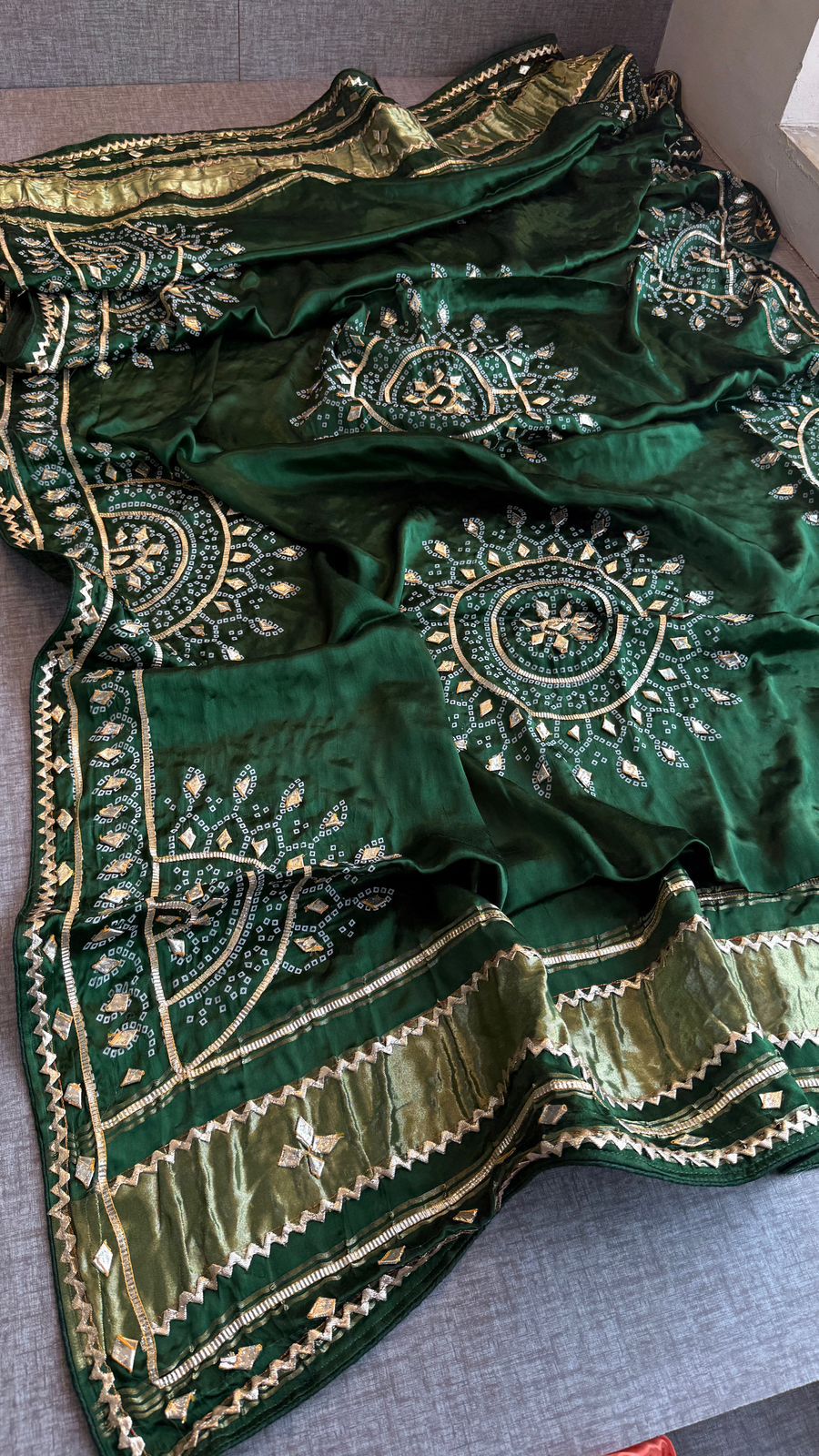 Silk Dupatta with Gota Patti Embroidery