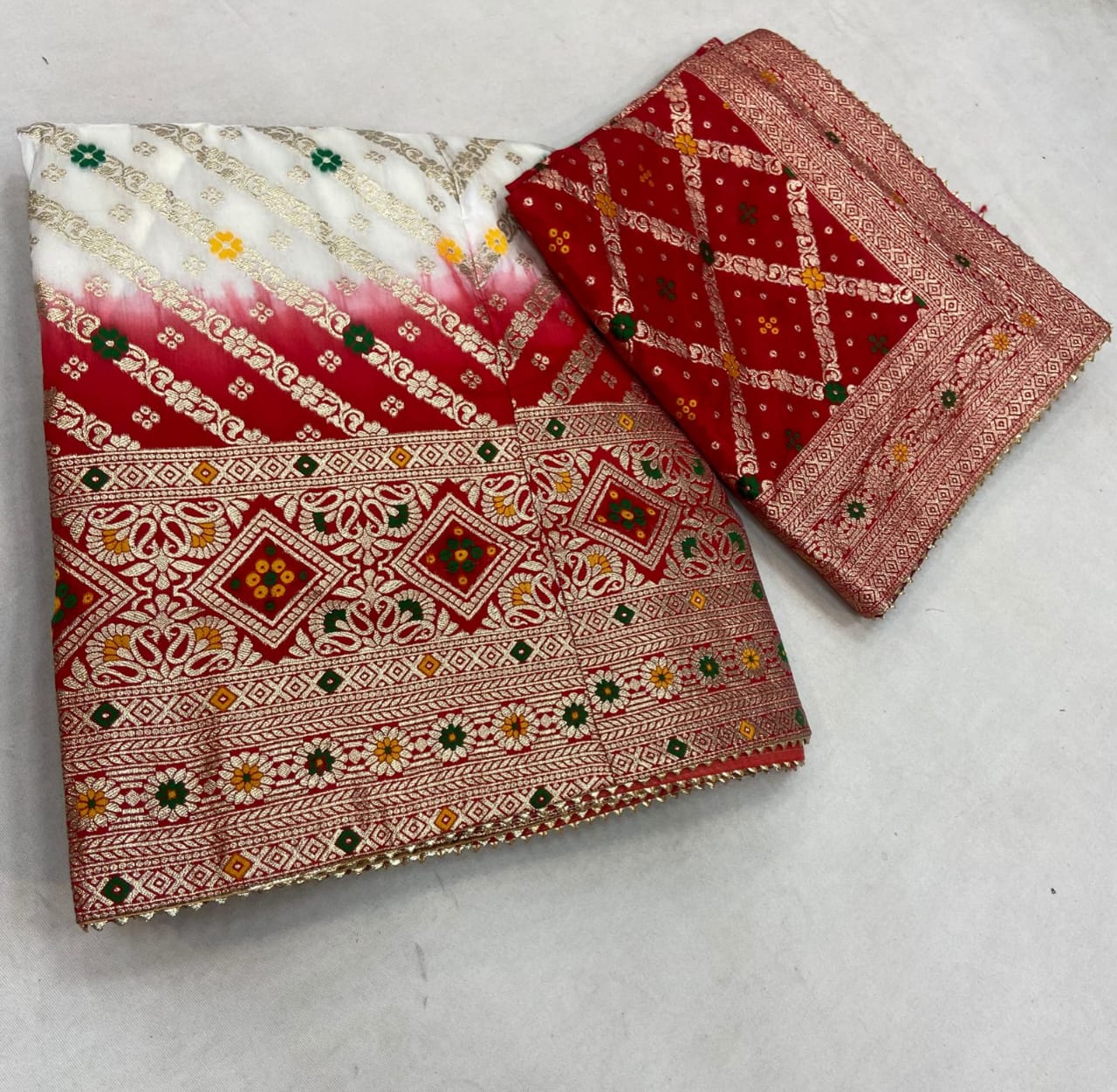 Bandhani Lehenga with Heavy Zari Embroidery