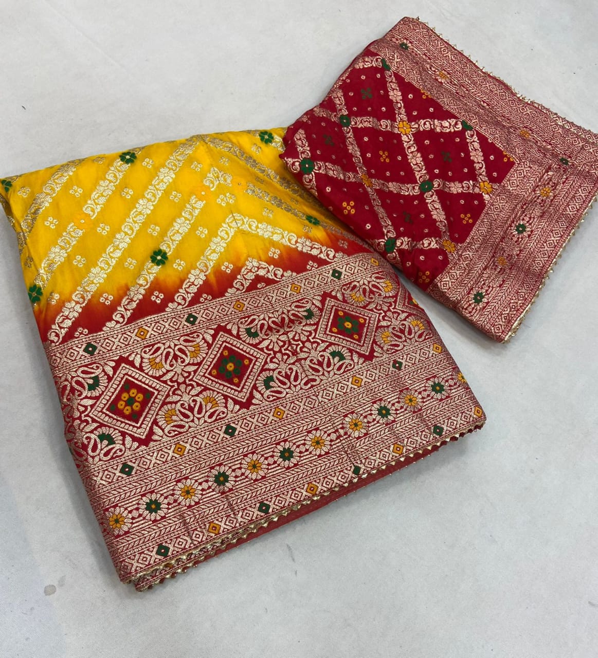 Bandhani Lehenga with Heavy Zari Embroidery