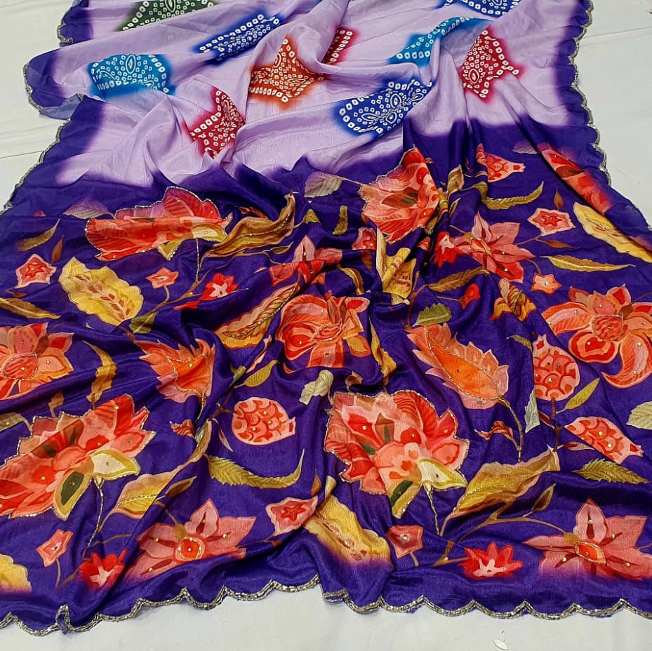 Designer Floral Print Saree